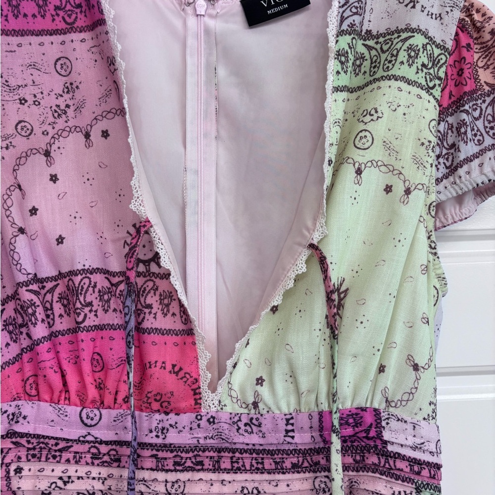 Vici Colorful Patchwork Mini Dress - image 6